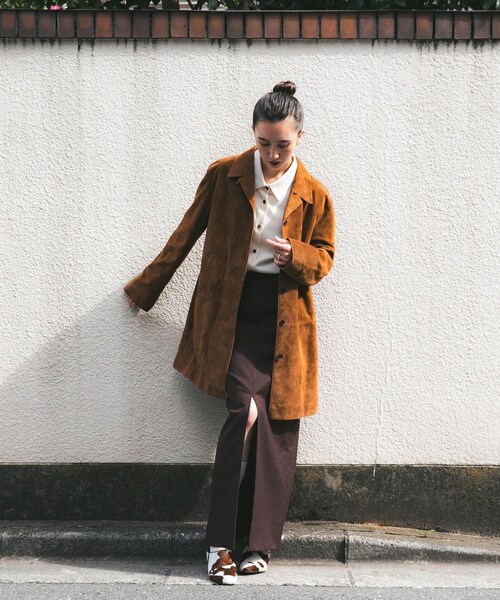 URBAN RESEARCH(アーバンリサーチ)の「LE17SEPTEMBRE COW LEATHER SUEDE LONG COAT(テーラードジャケット・レディース・BROWN・36)」の3枚目の写真