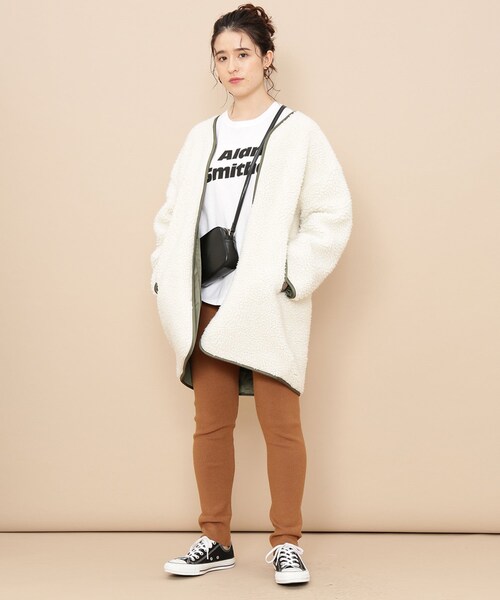 ADAM ET ROPE'(アダムエロペ)の「ソリッドスリットレギンス(レギンス/スパッツ・レディース・ブラック/キナリ/キャメル/ライトグリーン・F)」の9枚目の写真