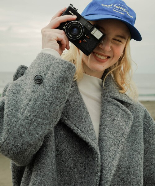 URBAN RESEARCH Sonny Label（アーバンリサーチサニーレーベル）の「ウールライクカーリーシャギーコクーンコート（テーラードジャケット・レディース・エクリュ/グレー/チャコール・FREE）」の17枚目の写真