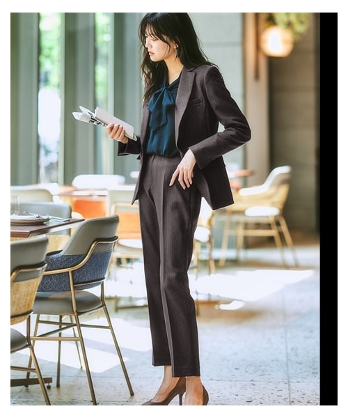 nissen（ニッセン）の「【レディーススーツ】洗えるウール調9分丈