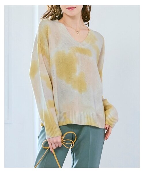 nissen（ニッセン）の「タイダイ柄Vネックニット（ニット/セーター・レディース・イエロー系/グレー系/ピンク系・L/LL/3L/4L/5L/6L/8L/10L）」の17枚目の写真