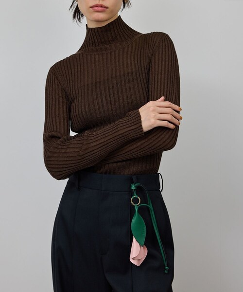 ROPE'（ロペ）の「ラメタートルリブプルオーバー/イージーケア（ニット/セーター・レディース・ブラック/ブラウン/ベージュ系・F）」の6枚目の写真