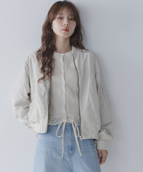 URBAN RESEARCH Sonny Label（アーバンリサーチサニーレーベル）の「『WEB限定』リバーシブルオーバーMA-1（MA-1・レディース・KHK×BLK/OFF×BEG・Free）」の5枚目の写真