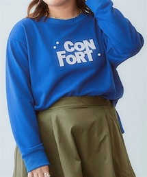 nissen | ＜大きいサイズ＞歯ブラシ刺しゅうパール調ビジュー付トレーナー(Tシャツ/カットソー)