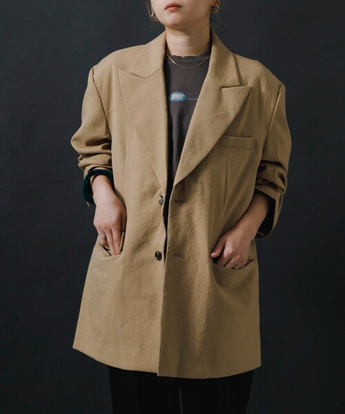 URBAN RESEARCH(アーバンリサーチ)の「NOMARHYTHM TEXTILE Wide Lapel Tailored Jk(テーラードジャケット・レディース・Black/Beige・1)」の6枚目の写真