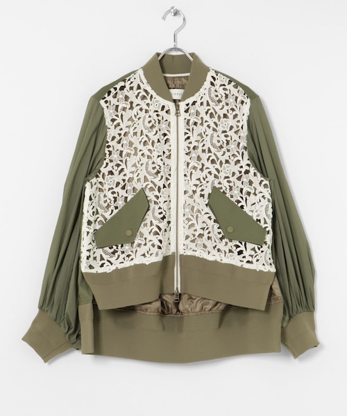 URBAN RESEARCH(アーバンリサーチ)の「STUMBLY LACE COMBI SHEER SL MA-1(MA-1・レディース・KHAKI・38)」の1枚目の写真