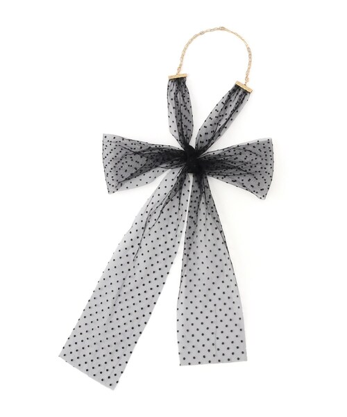 ROPE' PICNIC(ロペピクニック)の「オーガンジーチュールリボンネックレス(ネックレス・レディース・ブラック/ブラック系・F)」の4枚目の写真