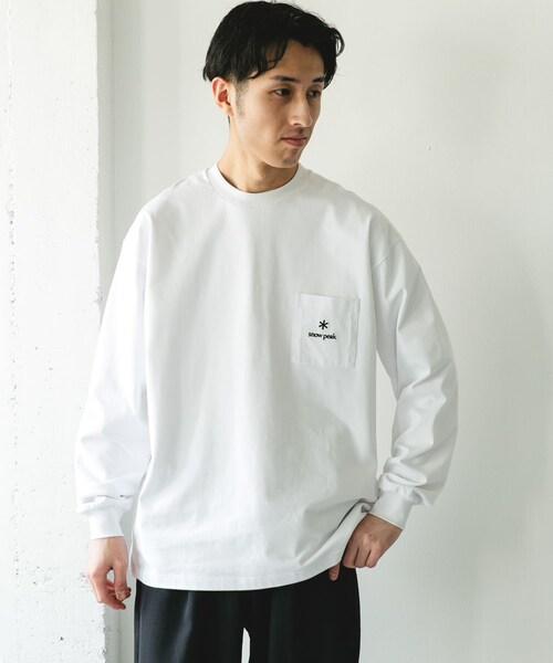 URBAN RESEARCH DOORS(アーバンリサーチドアーズ)の「『別注』Snow Peak Apparel×DOORS POCKET LOGO LONG-SLEEVE T-SHIRTS(Tシャツ/カットソー・メンズ・WHITE/BLUEGRAY/FOLIAGE/CHARCOAL・M/L/XL)」の13枚目の写真