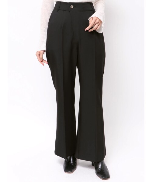 LAGUNAMOON（ラグナムーン）の「セミフレアスリットパンツ（その他パンツ・レディース・ブラック/ベージュ・S/L/M）」の2枚目の写真