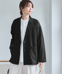 nissen | ＜大きいサイズ＞しわになりにくいゆるシルエットストレッチライトジャケット(ジャケット/アウター)