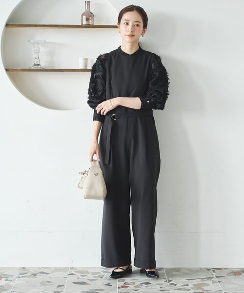 URBAN RESEARCH(アーバンリサーチ)の「『2サイズ展開』ベルト付きオールインワン(つなぎ/オールインワン・レディース・NAVY/BLACK・36/38)」の6枚目の写真