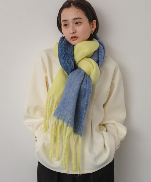 SENSE OF PLACE by URBAN RESEARCH（センスオブプレイスバイアーバンリサーチ）の「『一部WEB限定カラー』パネルボーダーストール（マフラー・レディース・RED/GREEN/YELLOW/ORANGE・one）」の17枚目の写真