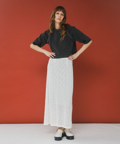 LAATO（ラート）の「melon lace skirt（スカート・レディース・インク/サブレ/パール・Free）」の5枚目の写真