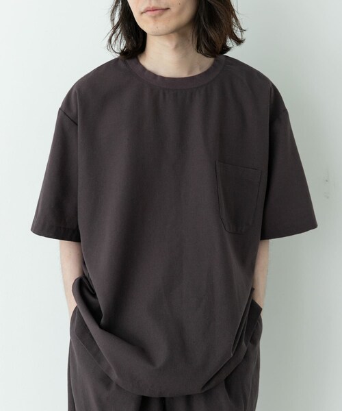 URBAN RESEARCH Sonny Label（アーバンリサーチサニーレーベル）の「接触冷感リネン混ショートスリーブTシャツ（Tシャツ/カットソー・メンズ・ストライプ/チャコール/ブラック・M/L/XL）」の15枚目の写真