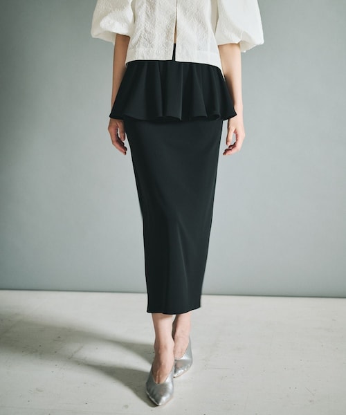 ROPE'(ロペ)の「【一部店舗限定】【REALM(レルム)】PEPLUM SKIRT|スカート(スカート・レディース・ブラック・38)」の4枚目の写真