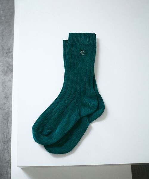 ADAM ET ROPE'（アダムエロペ）の「リブソックス-CreamyCotton /クリーミーコットン-（ソックス/靴下・レディース・ブラック/オフホワイト/グリーン・F）」の3枚目の写真