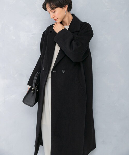 URBAN RESEARCH ROSSO（アーバンリサーチロッソ）の「カシミヤビーバーチェスターコート（チェスターコート・レディース・BLACK・36/38）」の5枚目の写真