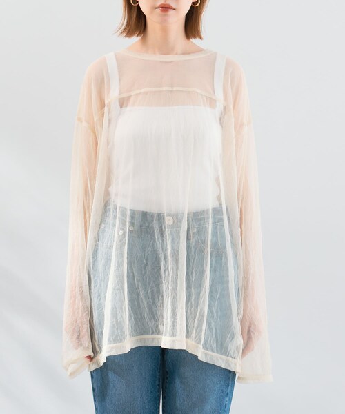 URBAN RESEARCH ROSSO（アーバンリサーチロッソ）の「provoke　シアーフットボールTシャツ（Tシャツ/カットソー・レディース・lightbeige/white/black・FREE）」の14枚目の写真