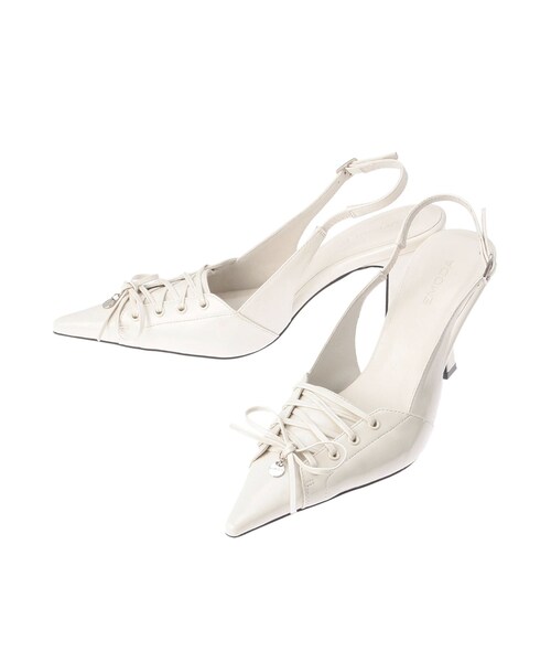 EMODA（エモダ）の「レースアップリボンパンプス（パンプス・レディース・アイボリー/ブラック/ブラウン・S/M/L）」の2枚目の写真