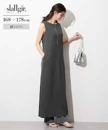 slattgir | 高身長　綿100％ドライワッフルノースリーブワンピース（トールサイズ）(ワンピース)