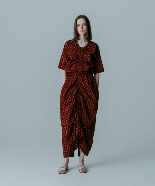 かぐれ（カグレ）の「MEYAME　PRINT SUMMER DRESS（ワンピース・レディース・BLACK/BURGUNDY・Free）」の18枚目の写真