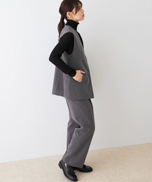 URBAN RESEARCH ROSSO（アーバンリサーチロッソ）の「F by ROSSO　キーネックジレ+ワイドパンツ（セットアップ・レディース・GRAY/BLACK・36/38）」の18枚目の写真