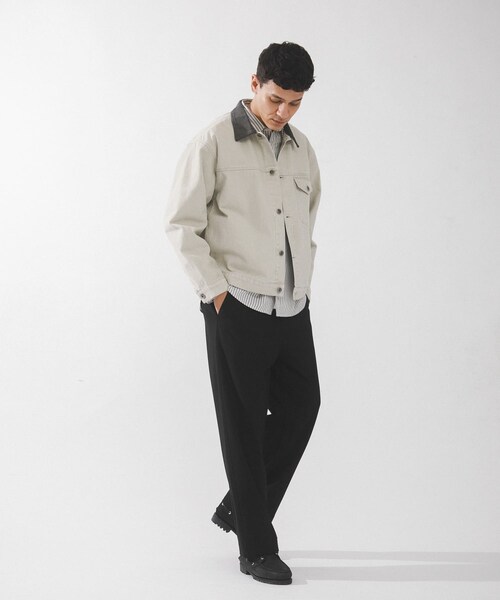 URBAN RESEARCH Sonny Label（アーバンリサーチサニーレーベル）の「ウォッシュドツイル襟切替ジャケット（ブルゾン・メンズ・アイボリー/ベージュ/チャコール・M/L）」の12枚目の写真