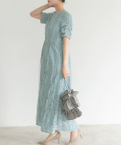 URBAN RESEARCH ROSSO（アーバンリサーチロッソ）の「kaene　リボンチュールエプロンドレス（ワンピース・レディース・mint/black・38）」の16枚目の写真