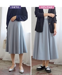nissen | 大きいサイズ　６枚ハギのカットソージョーゼットフレアスカート（ゆったりヒップ）（選べる２レングス）■大人の落ち感シリーズ■(スカート)