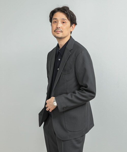 URBAN RESEARCH DOORS（アーバンリサーチドアーズ）の「LIFE STYLE TAILOR　ウールライクツイルコンフォータブルジャケット（テーラードジャケット・メンズ・NAVY/OLV BROWN/BLUE GRAY・S/M/L/XL）」の5枚目の写真
