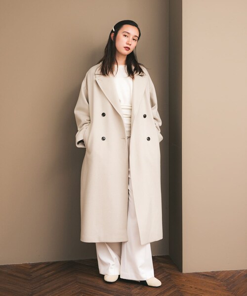 URBAN RESEARCH（アーバンリサーチ）の「スーパー140ウールチェスターコート（チェスターコート・レディース・L.BEIGE/D.GREEN/BLACK・36/38）」の2枚目の写真