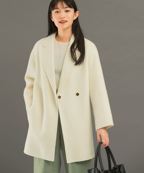 URBAN RESEARCH ROSSO（アーバンリサーチロッソ）の「ウールカシミヤリバーチェスターコート（チェスターコート・レディース・WHITE/BEIGE/NAVY・FREE）」の17枚目の写真