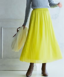 nissen | シフォンプリーツロングスカート＜大きいサイズ有＞(スカート)