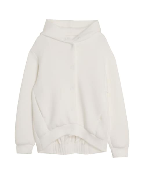 ELENDEEK（エレンディーク）の「TUCK HEM HOODIE（パーカー・レディース・オフホワイト/グレー/チャコールグレー/アイボリー・F）」の2枚目の写真