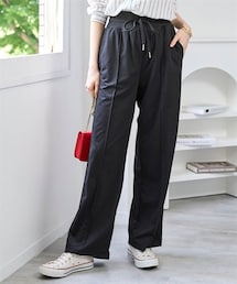 nissen | 大きいサイズ ウエストリブワイドパンツ（接触冷感・UVカット・吸汗速乾）(ゆったりヒップ)(パンツ)