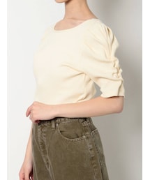 EVRIS | パフスリーブリブトップス(Tシャツ/カットソー)