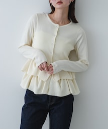 SENSE OF PLACE by URBAN RESEARCH | 『洗濯可』ウェーブペプラムニットカーディガン(カーディガン/ボレロ)