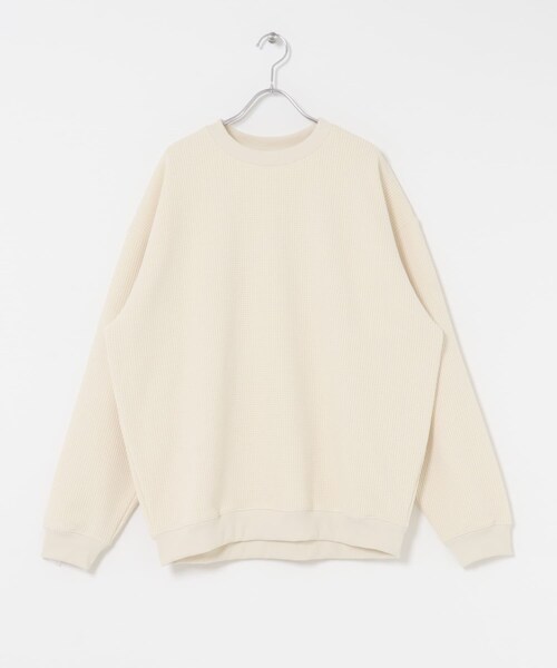 URBAN RESEARCH Sonny Label（アーバンリサーチサニーレーベル）の「裏起毛ワッフルリラックスフィットプルオーバー（Tシャツ/カットソー・メンズ・オフ/チャコール/カーキ・M/L/XL）」の12枚目の写真