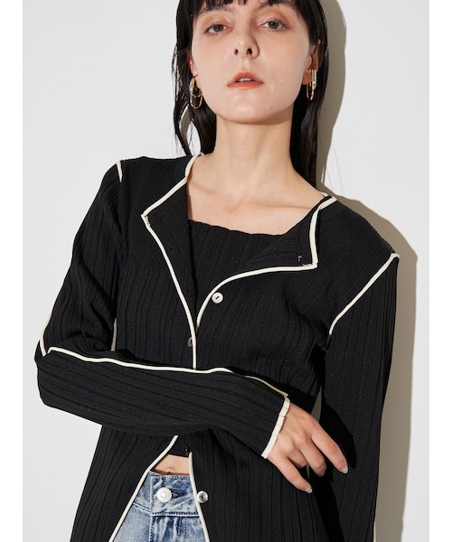 ELENDEEK（エレンディーク）の「BI COLOR ENSEMBLE KT（ニット/セーター・レディース・アイボリー/ブラック/ブルー/ラベンダー・F）」の10枚目の写真