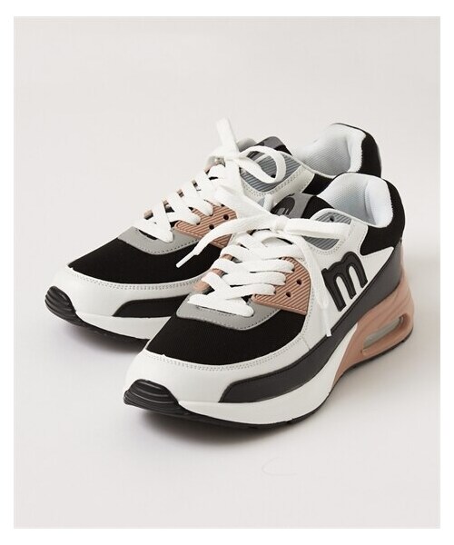 nissen（ニッセン）の「【ノベルティ付】moz（モズ）厚底コンビカラースニーカー（ワイズ３E）（スニーカー・メンズ・黒/ピンク×グリーン×ベージュ/黒(マルチ)/サックス・22.5cm/23.0cm/23.5cm/24.0cm/24.5cm/25.0cm）」の10枚目の写真