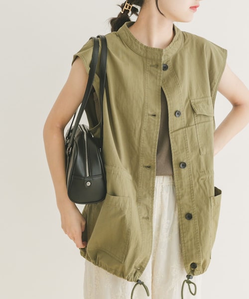 ITEMS URBANRESEARCH（アイテムズ アーバンリサーチ）の「ミリタリージレ（テーラードジャケット・レディース・KHK/BLK・FREE）」の2枚目の写真