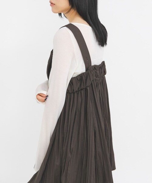 KBF（ケイビーエフ）の「タックドレープロンTEE（Tシャツ/カットソー・レディース・IVORY/PINK/BROWN/TOP GRAY・One）」の6枚目の写真
