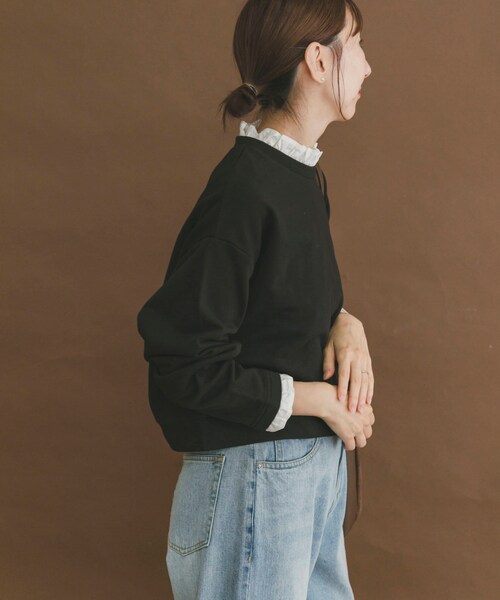 ITEMS URBANRESEARCH(アイテムズ アーバンリサーチ)の「フリルドッキングスウェット(スウェット・レディース・杢GRY/BLK・FREE)」の8枚目の写真