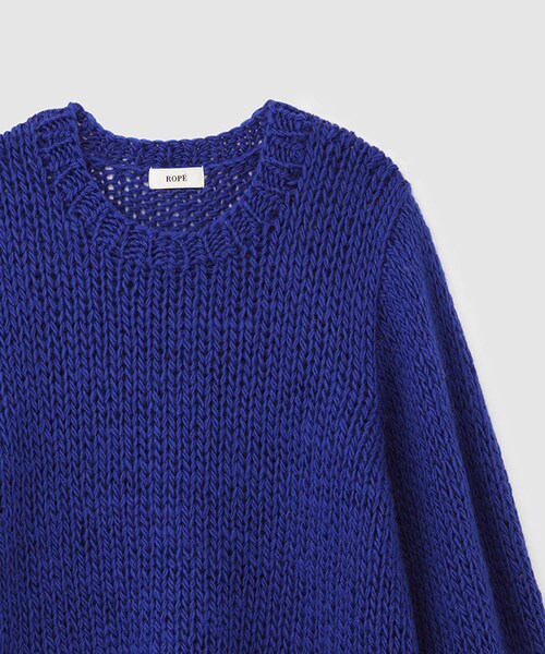 ROPE'(ロペ)の「ロービングハンドニット(ニット/セーター・レディース・グレー/オフホワイト/ブルー・F)」の7枚目の写真