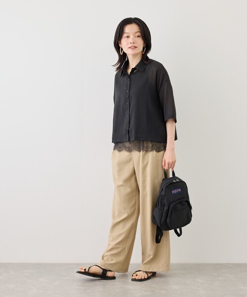 ROPE' PICNIC(ロペピクニック)の「サテンレースキャミビスチェ/着丈が選べる(キャミソール・レディース・ブラック/オフホワイト・M/MT)」の14枚目の写真