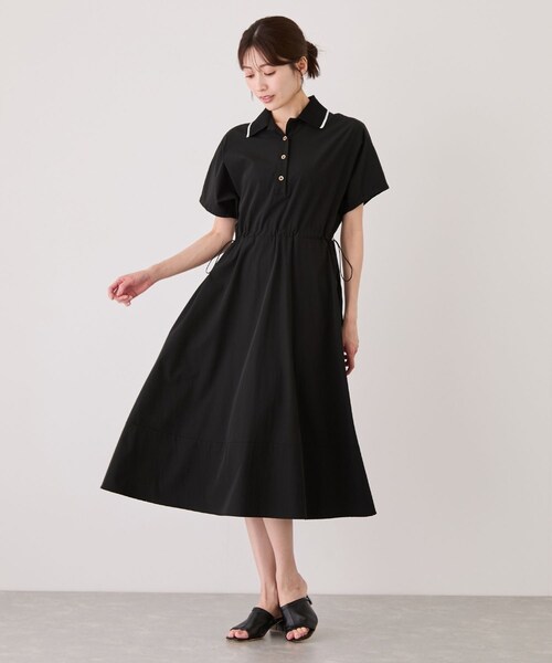 Jayro(ジャイロ)の「襟付きウエスト絞りワンピース(ワンピース・レディース・ブラック/ベージュ/ネイビー・M)」の19枚目の写真