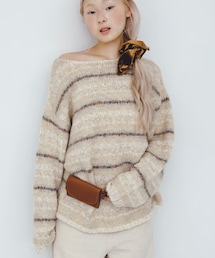 KBF | マルチボーダールーズニット(ニット/セーター)