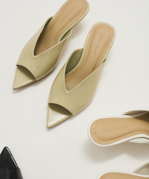 ADAM ET ROPE'（アダムエロペ）の「ポインテッドウェッジミュール（サンダル・レディース・ブラック/オフホワイト/ベージュ系・23.0/23.5/24.0/24.5）」の12枚目の写真