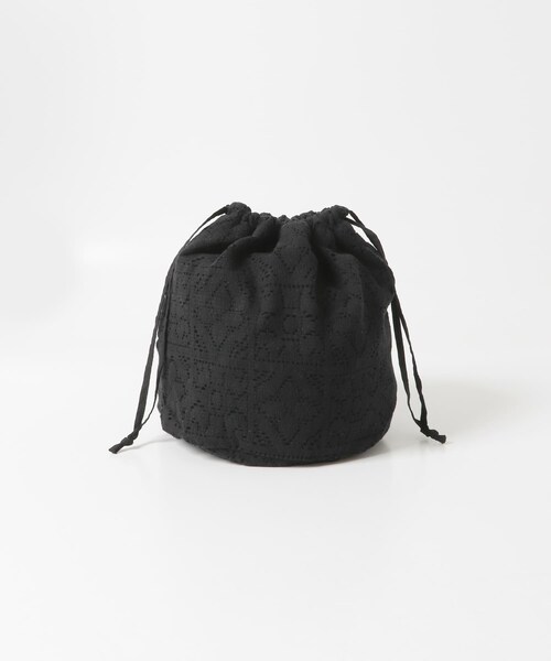 かぐれ（カグレ）の「コットンレース巾着バッグ（その他雑貨・レディース・OFF/BLACK・FREE）」の10枚目の写真