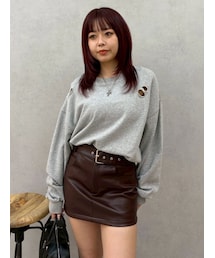 EVRIS | ピグメントダメージスウェットトップス(スウェット)